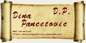 Dina Pančetović vizit kartica